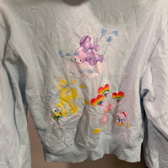 Bioworld Light Blue Hoodie with Rainbow Graphic - Picture 3 of 5